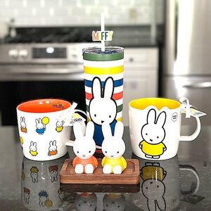 Miffy Mugs, Water Cup with straw and Salt & Pepper Container Set